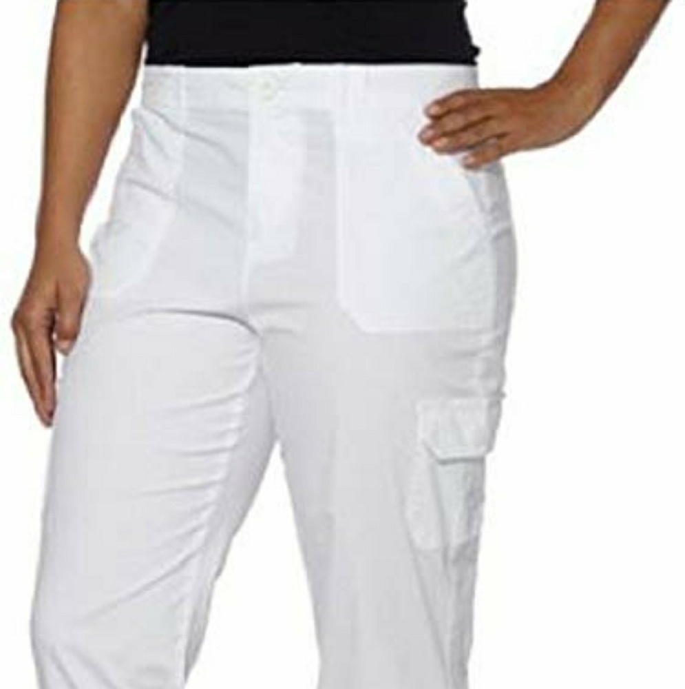 SOLD 7/20🌾  🌅White Runched Side Tie Capris - Picture 8 of 8